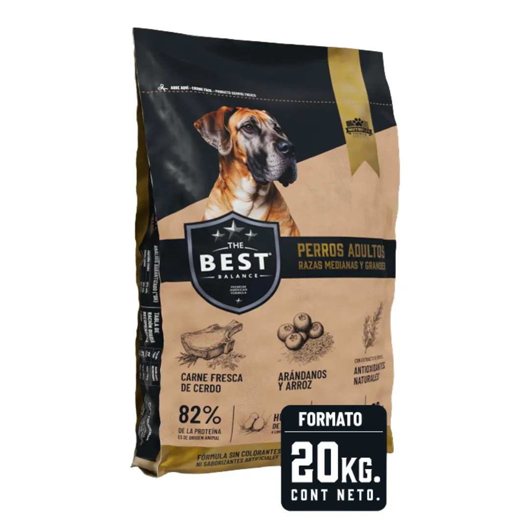 tbest20 Alimento para perro adulto razas medianas y grandes 20kg - Imagen 1